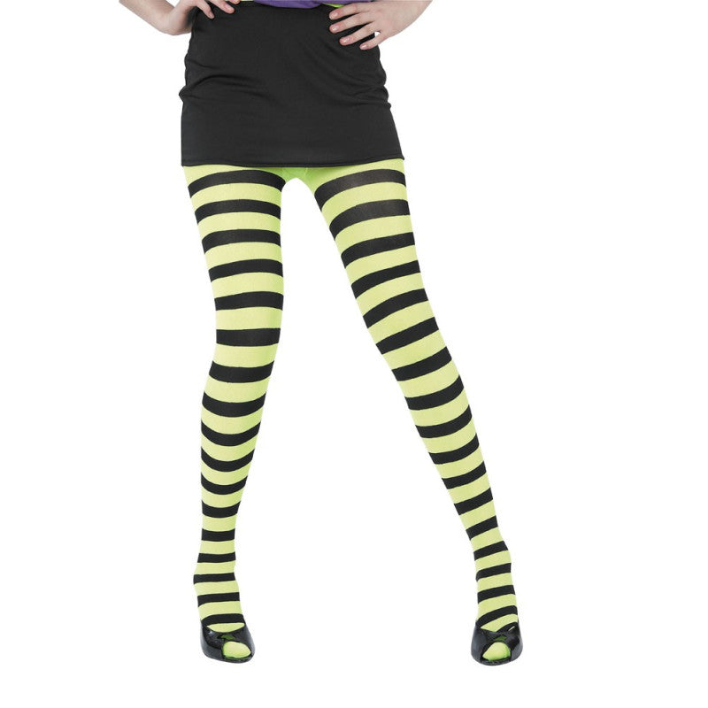 Striped pantyhose black/yellow