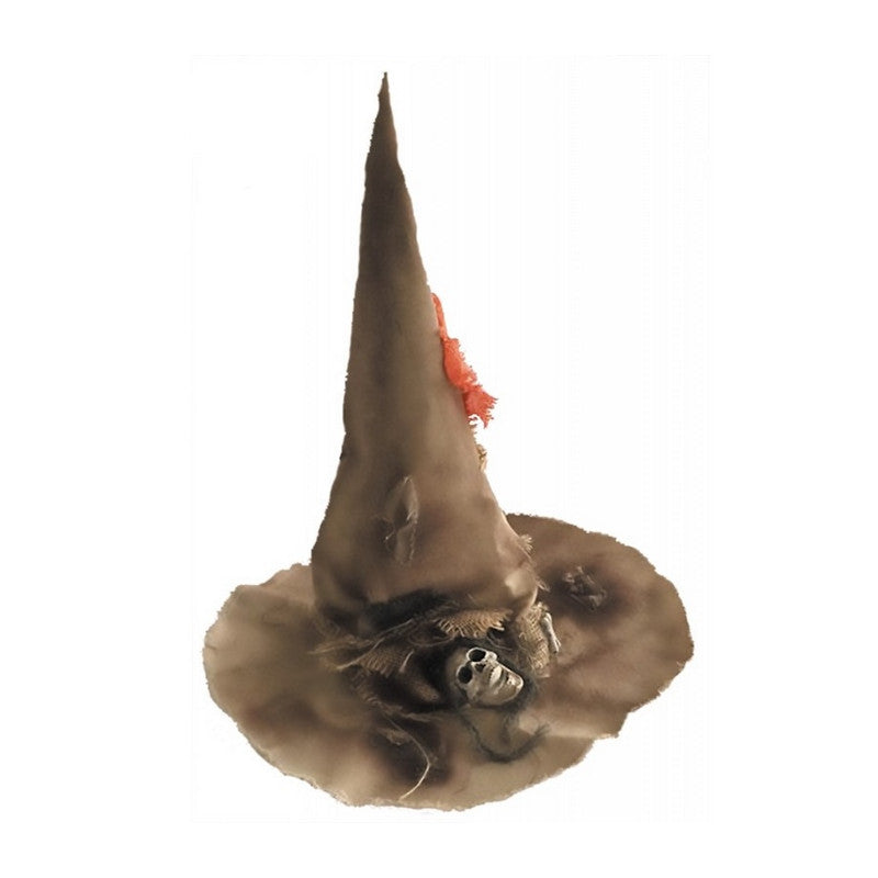 Adult hat sleeping witch with skulls 48cm