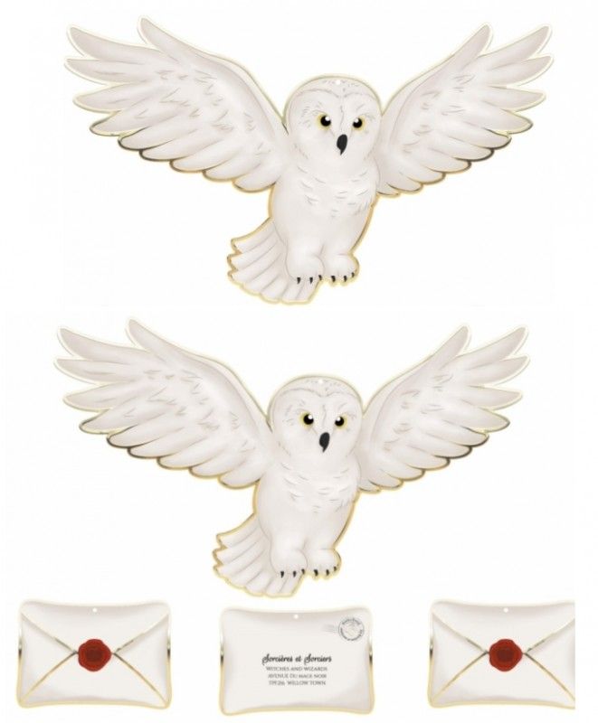 Hanging Halloween decoration white owl and envelopes 5 pcs