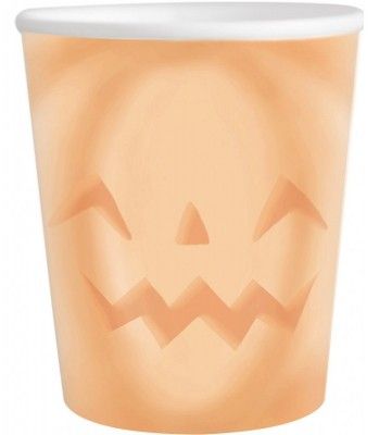 Paper cup Halloween pumpkin pastel 8pcs 200ml