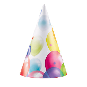 Birthday hat with colorful balloons 8 cm 16.2 cm