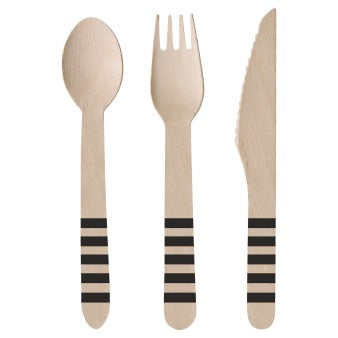 Wooden cutlery Kicker Party 24 pcs