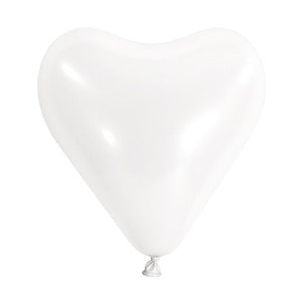 Heart balloon pink/white 30 cm 1 pc