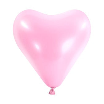Heart balloon pink/white 30 cm 1 pc