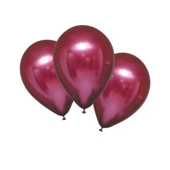 Bouquet of chromed latex balloons of different colors 6 pcs 27.5 cm