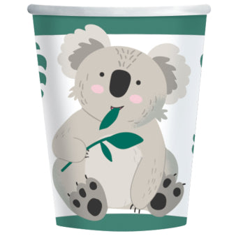 Paper cups with the image of koalas, 8 pieces, 250 ml