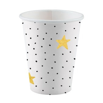 Paper cup Hello Baby with golden star 8 pcs 250 ml