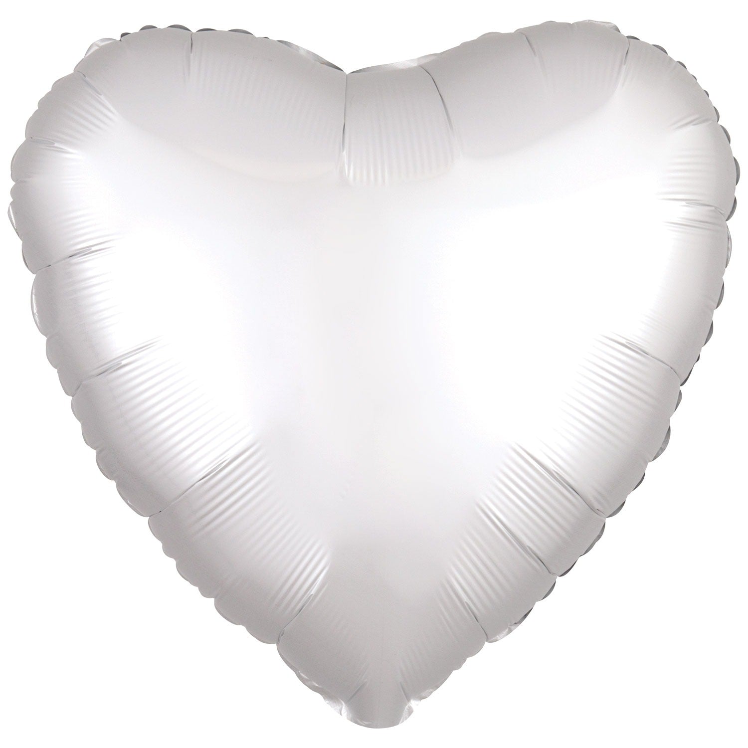 ფოლგირებული გული აბრეშუმის ბზინვარებით 43სმ თეთრი