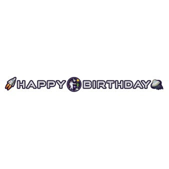 Paper birthday banner Space Party 192 cm x 12 cm
