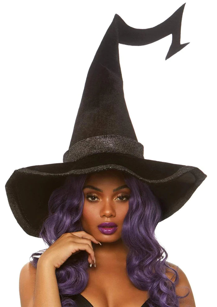Velvet glitter wizard's hat
