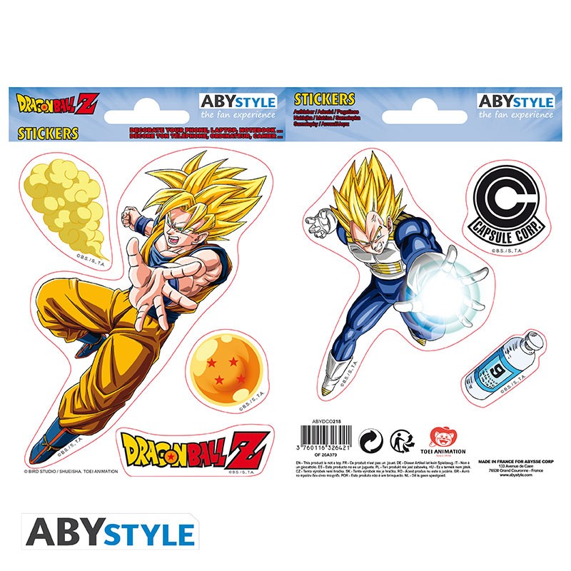 DRAGON BALL - Stickers- 16x11cm/ 2 plates - DBZ/ Goku-Vegeta