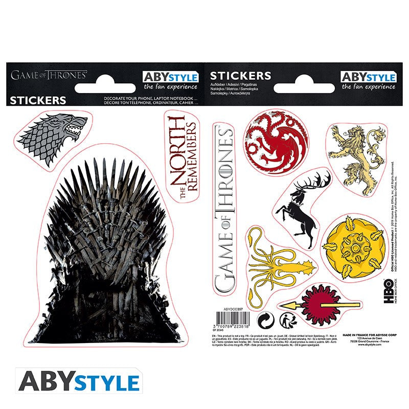 GAME OF THRONES - stickers- 16x11 cm/ 2 sheets