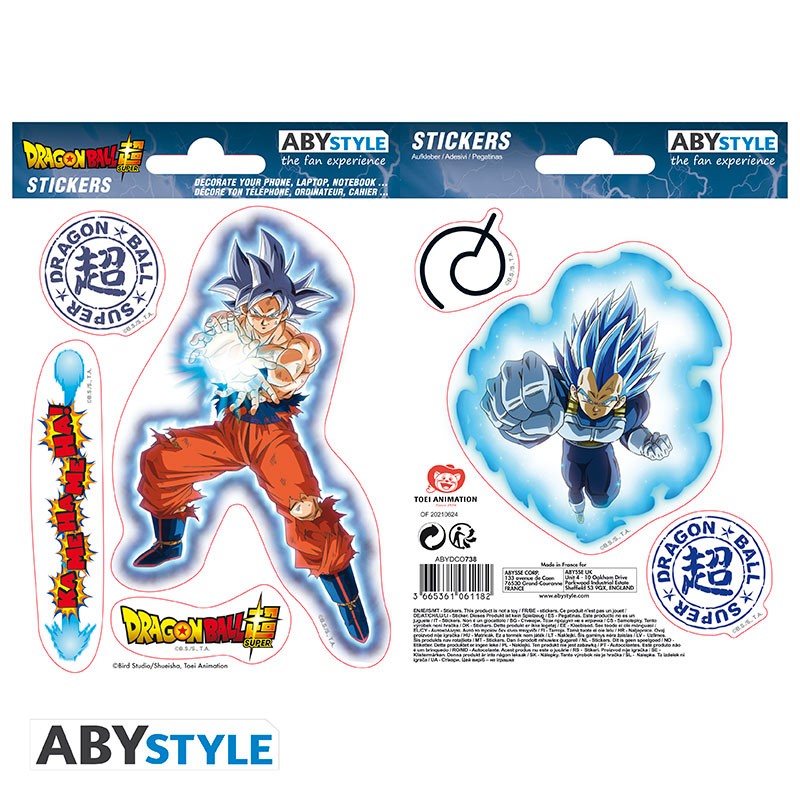 DRAGON BALL SUPER - stickers - 16x11cm/ 2 sheets - Goku & Vegeta