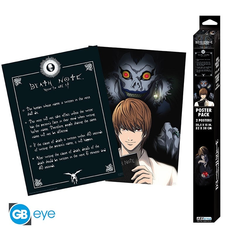 DEATH NOTE - Set of 2 posters - Light & Death Note 52x38 cm