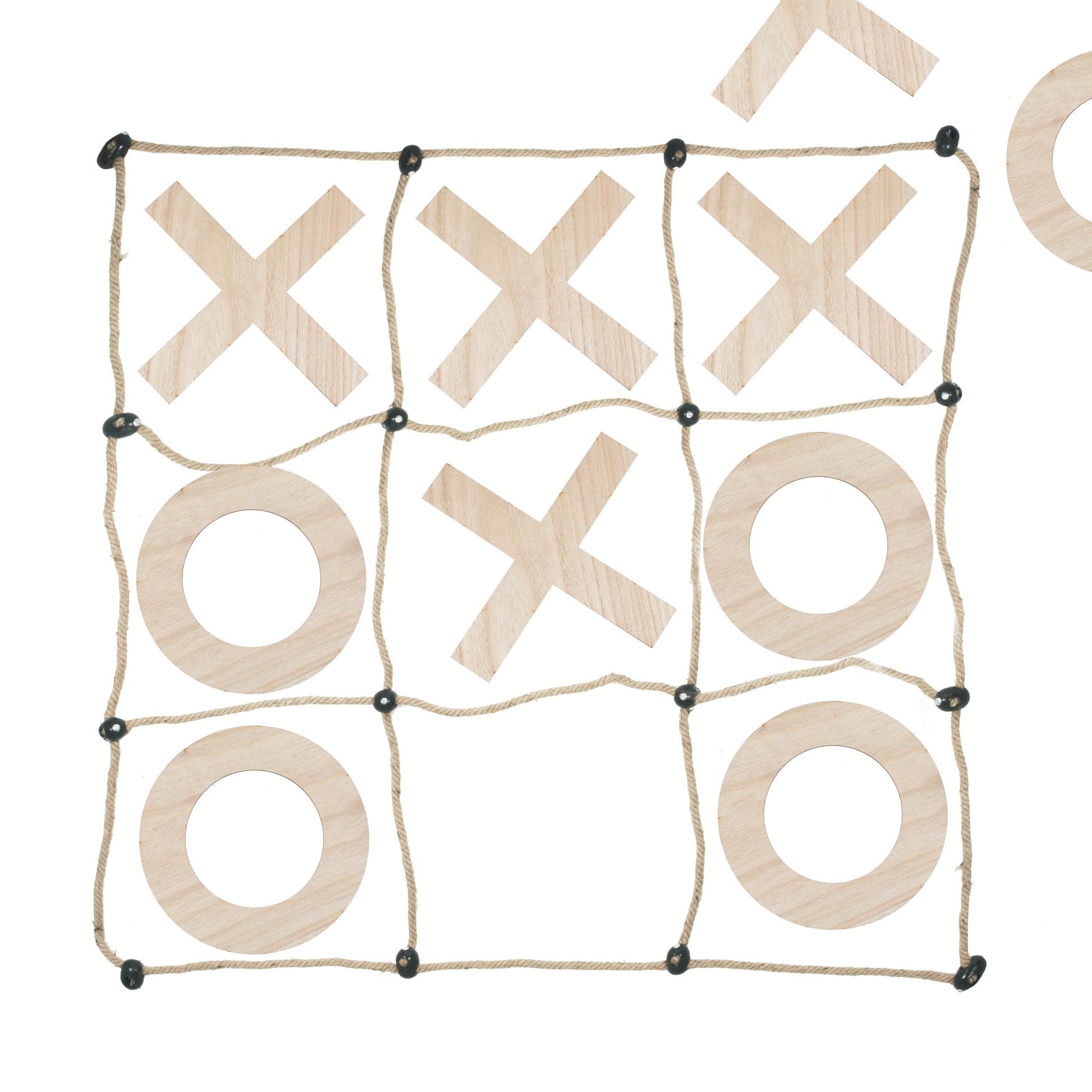 Game Large wood & rope outdoor 'O & X' Game