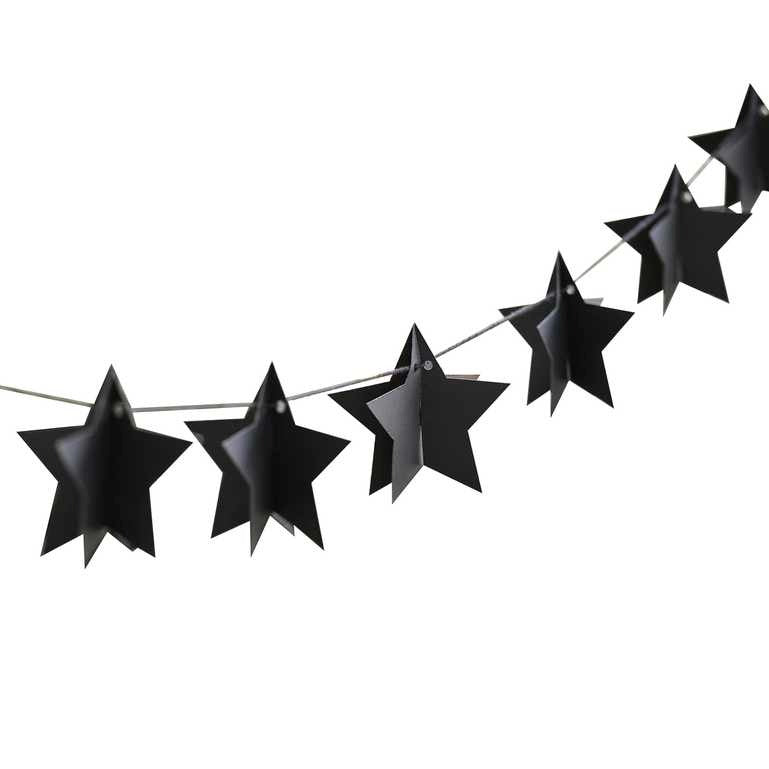 Banner black stars 3D 2m