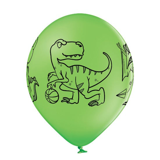 Latex balloons of different colors with dinosaurs 1 pc