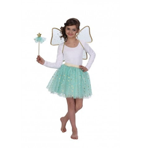 Fairy set green color (tutu, wings and stick)