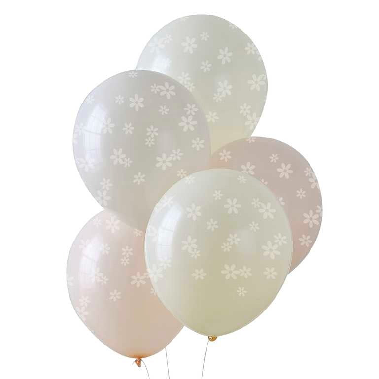 Bouquet of latex pastel balloons with daisies 5 pcs
