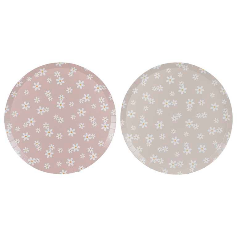 Paper plate with daisies 8 pcs