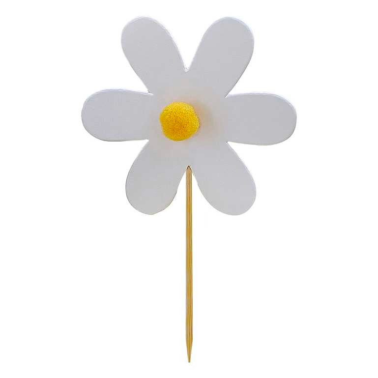 Wooden sticks with daisies 12 pcs