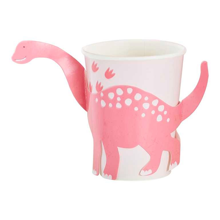 Paper cup Pink Pop Out Dinosaur 8 pcs 240 ml
