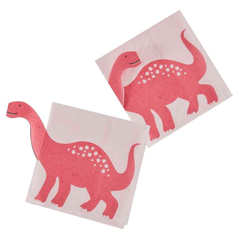 Paper napkin Pink Pop Out Dinosaur 16 pcs