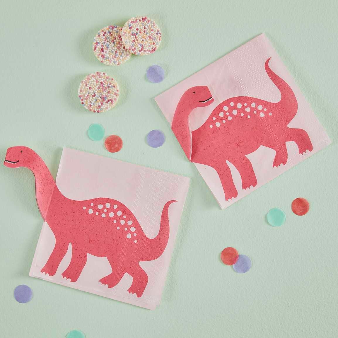 Paper napkin Pink Pop Out Dinosaur 16 pcs