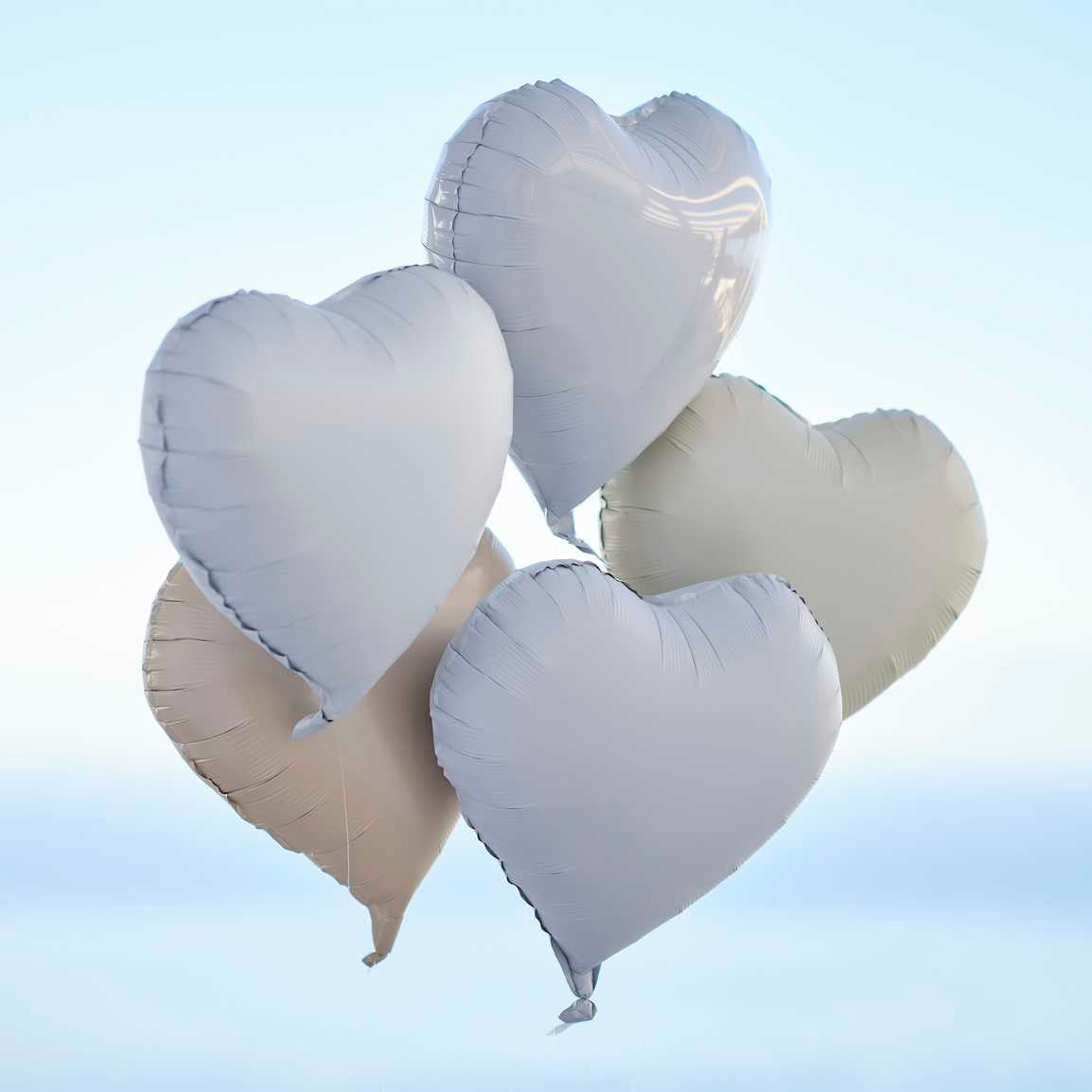 Foiled heart, a bouquet of balloons, 5 pcs
