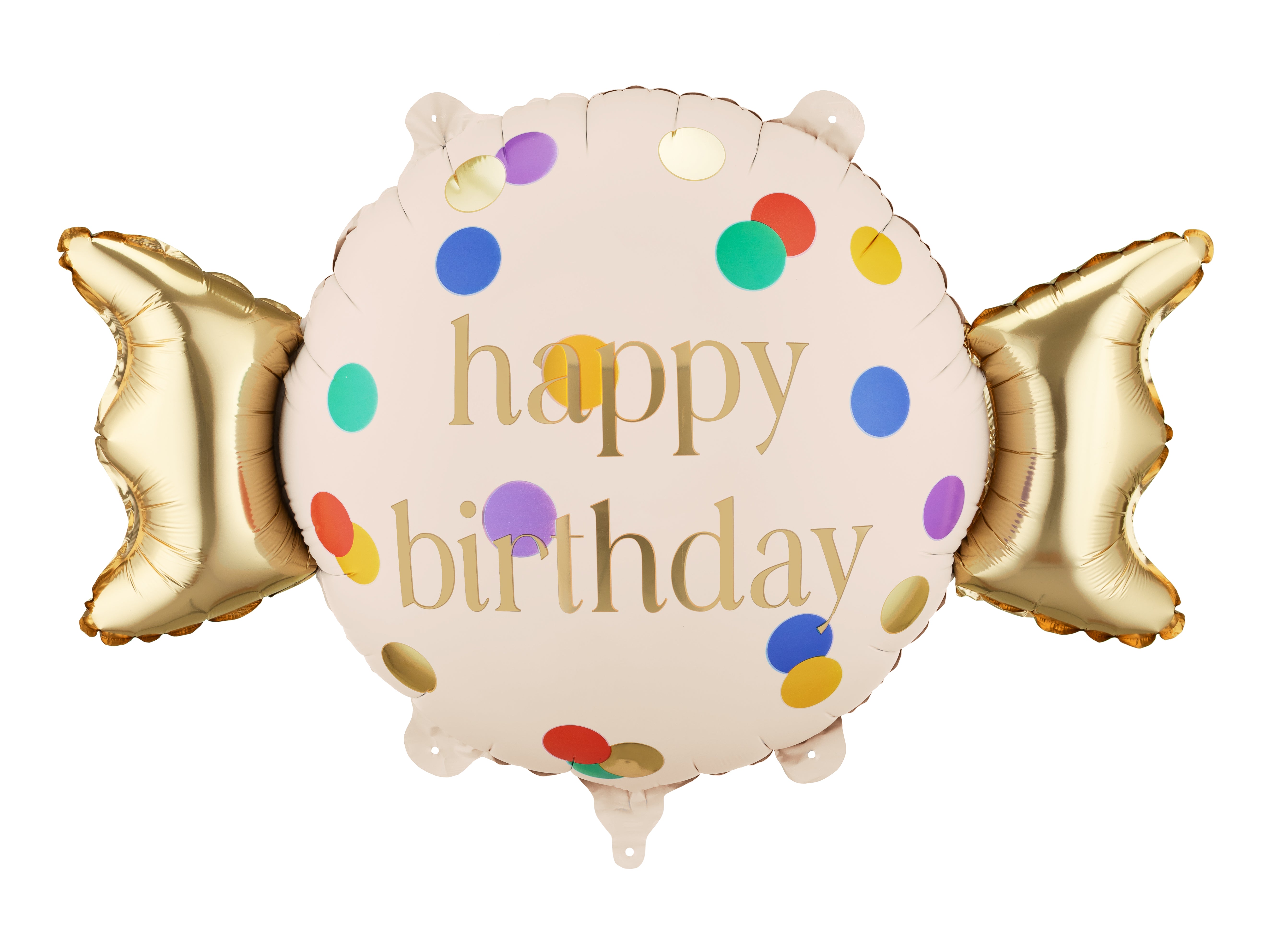 ფოლგირებული ბუშტი კანფეტი ''Happy Birthday'', 61x37 სმ