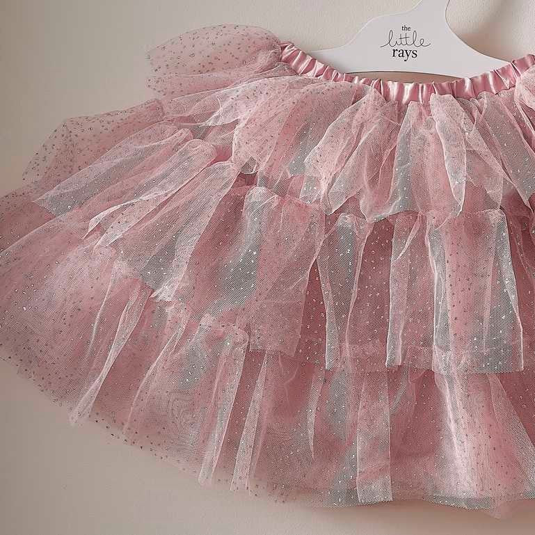 Tutu Pink & Silver with glitter 5-7 years