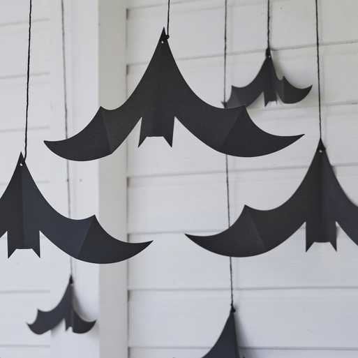 Halloween hanging decoration paper bats 10 pcs