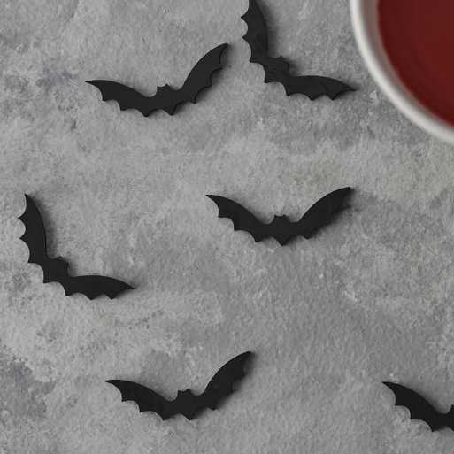 Halloween Confetti Black Bats