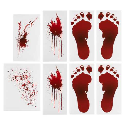 Floor Sticker Bloody Splatters and Steps 8pcs