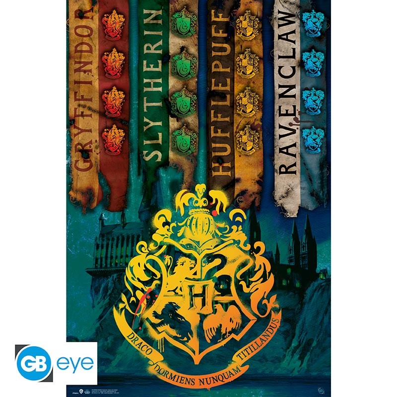 HARRY POTTER - Poster "House Flags" 91.5x61 cm