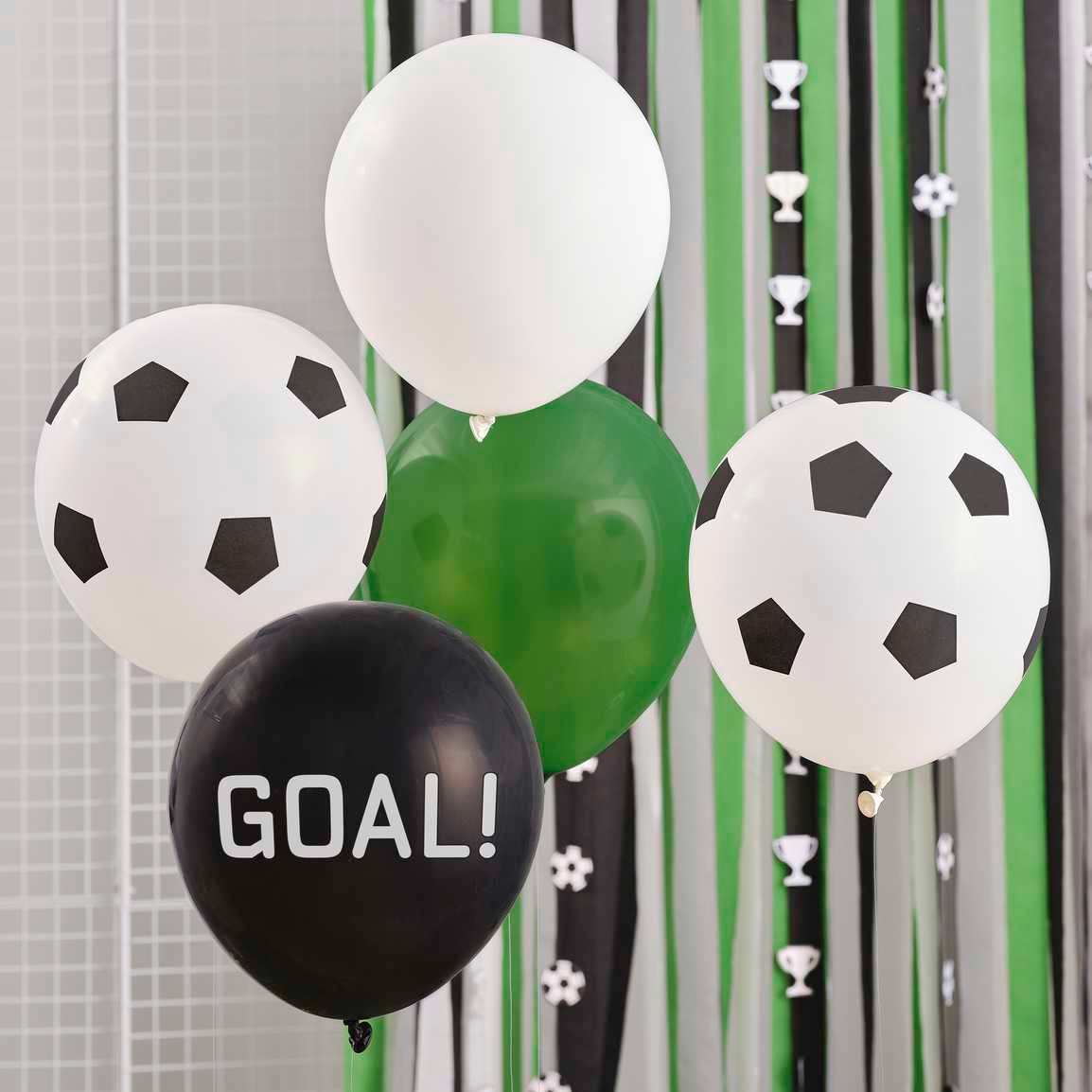 Latex balloon Football various 5 pcs