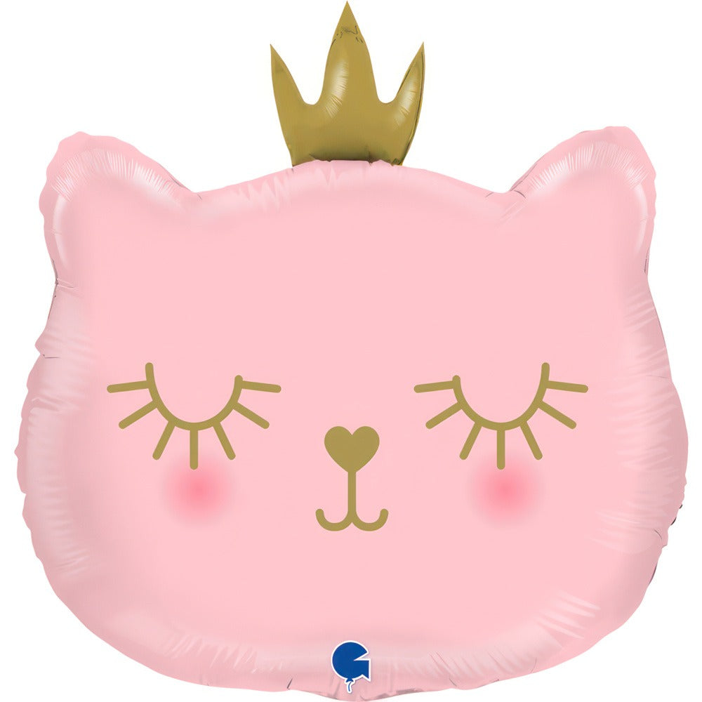 Foil balloon Cat Princess pink 49x52 cm