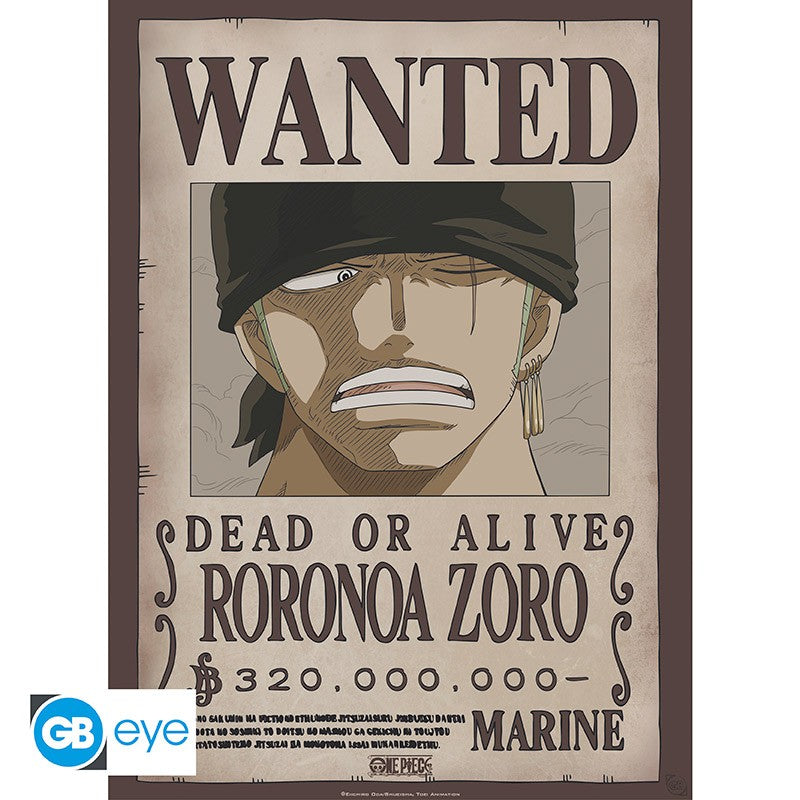 ONE PIECE - poster "Wanted Zoro" 52x38 cm