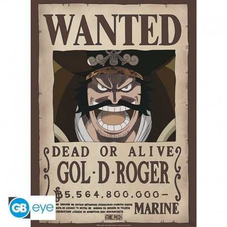 ONE PIECE - poster 52x38 cm - Wanted Gol .D. Roger