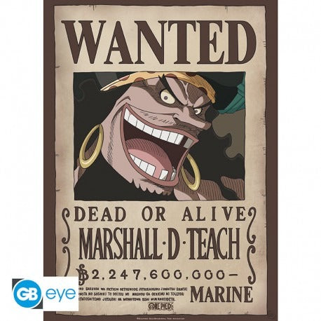ONE PIECE - poster 52x38 cm - Wanted Blackbeard