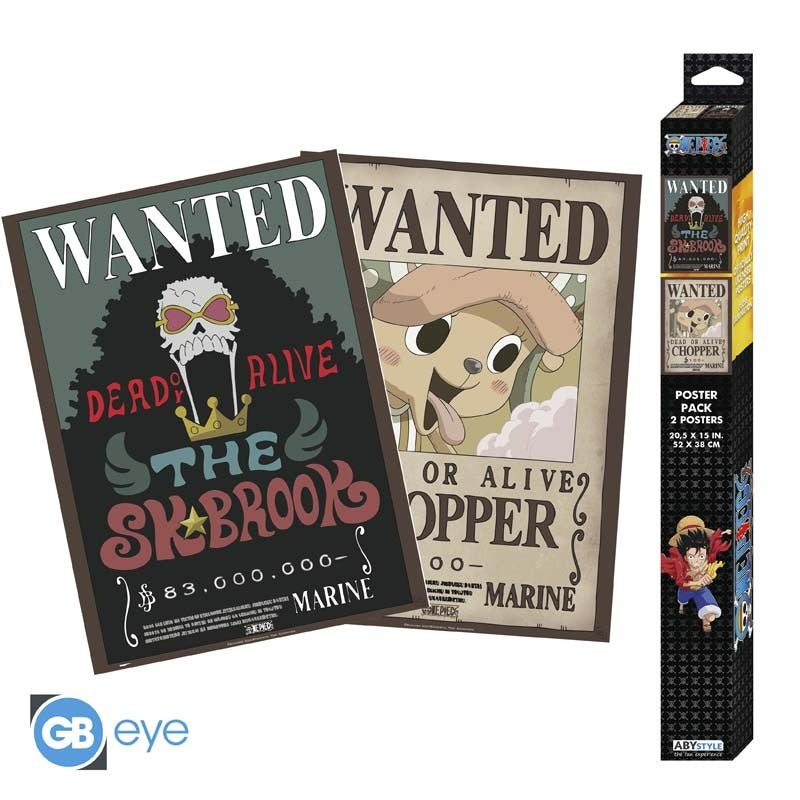 ONE PIECE - Poster 52x38 cm - Wanted Chopper & Brook 2 pieces