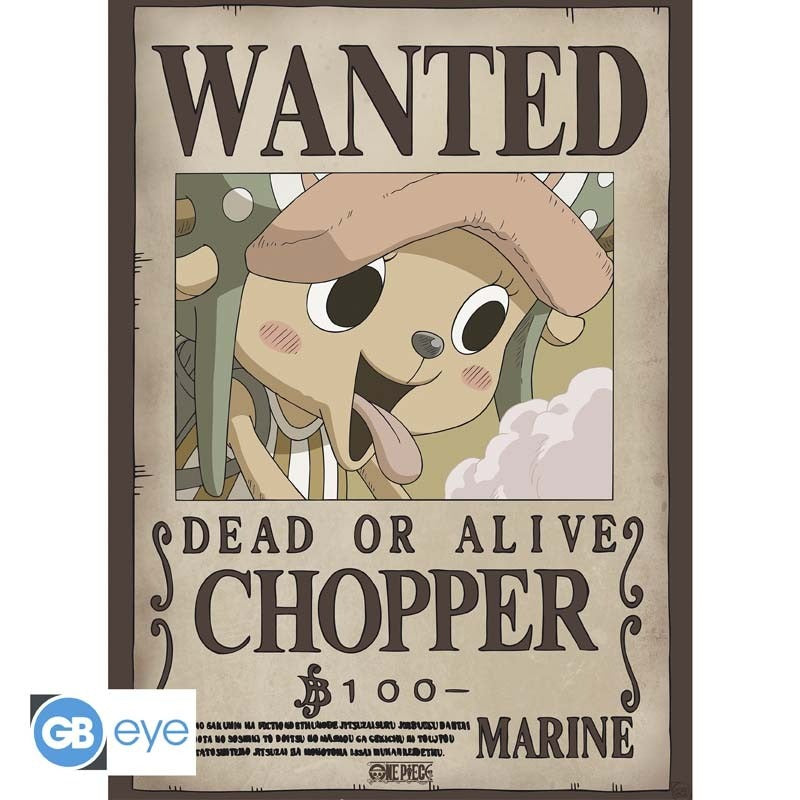 ONE PIECE - პოსტერი 52x38 სმ - Wanted Chopper & Brook 2 ცალიანი