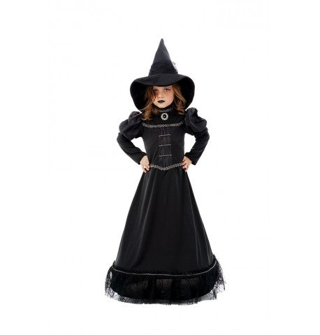 Costume with black wizard hat