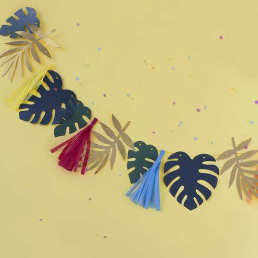 Garland with golden leaves and colorful leaves 2 m