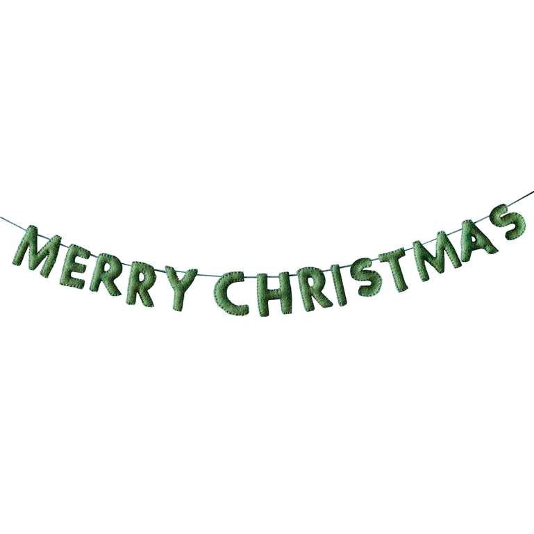 Banner Merry Christmas green