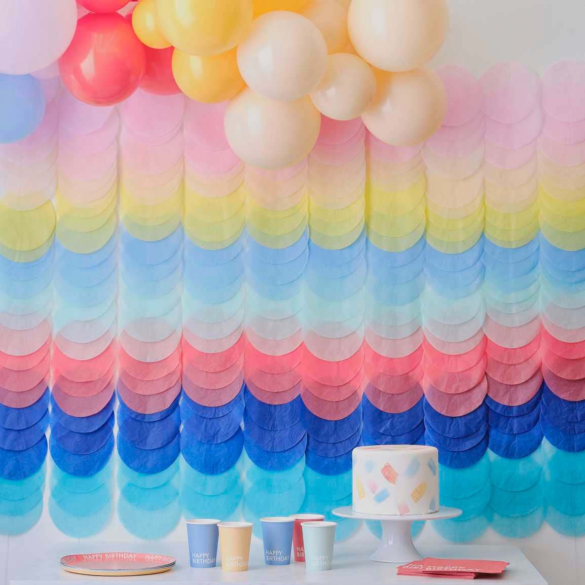 Paper decoration rainbow (200 cm (H) x 200 cm (W) x 0.5 cm (D)