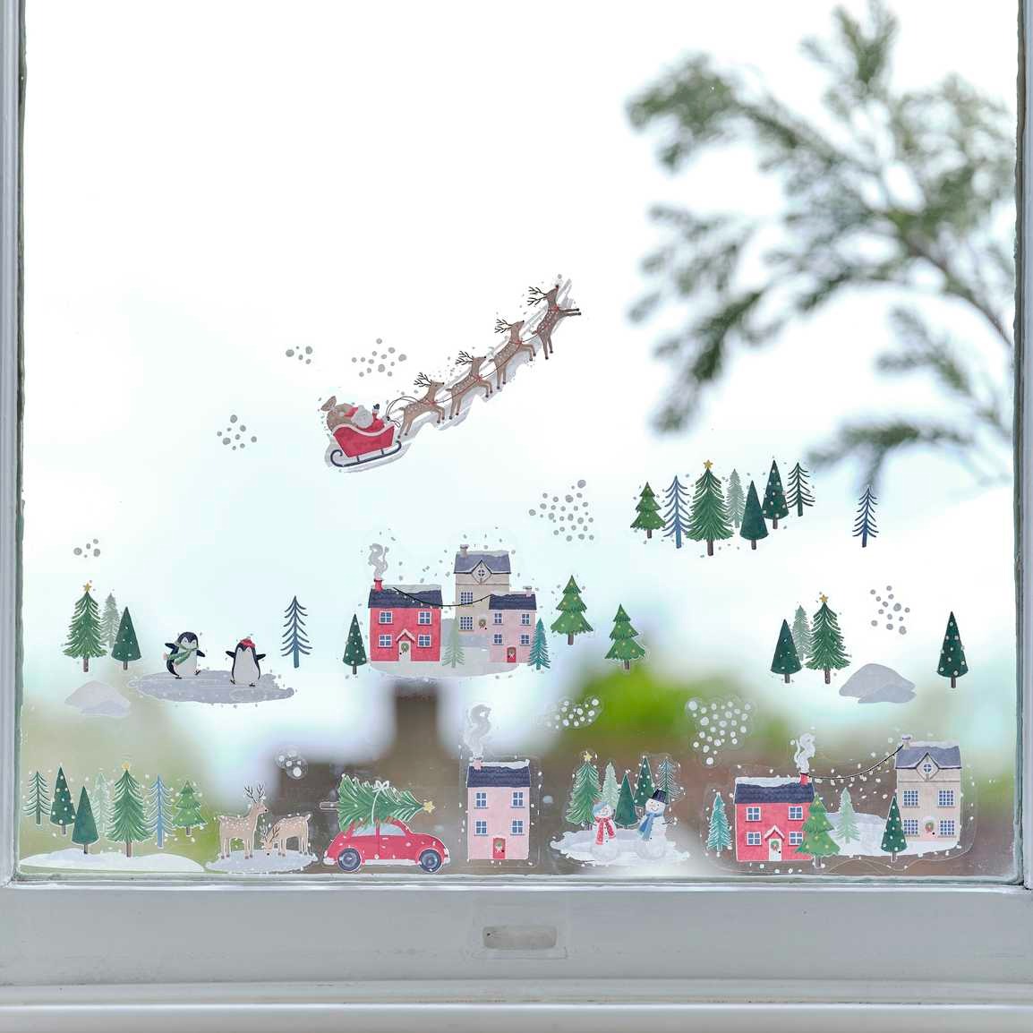 ფანჯრის სტიკერი Christmas Scene