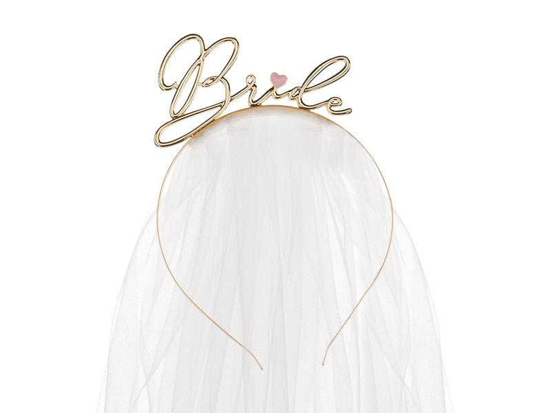 პატარძლის ფატა ოქროსფერი აბადოკით bride
