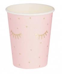 Paper cup pink Sleepy Eyes 8 pcs