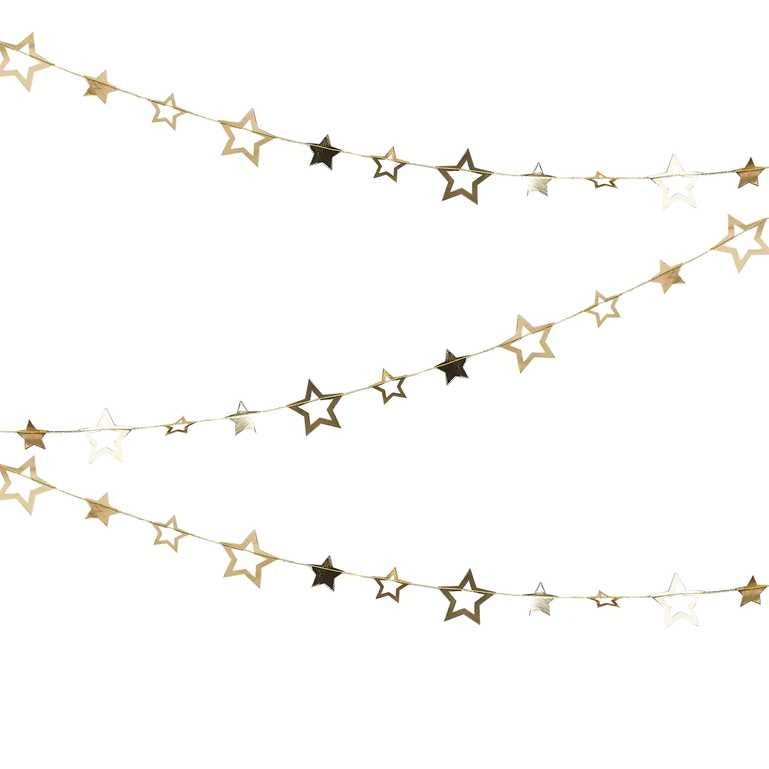 Garland golden stars 5 m